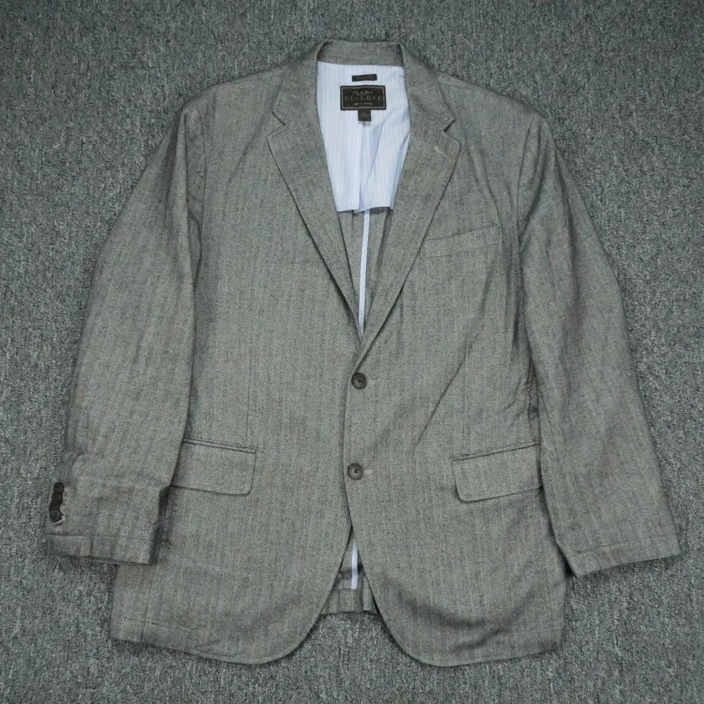 Jos‎ A Bank Blazer Mens XL Gray Herringbone Reserve Collection Tailored Fit